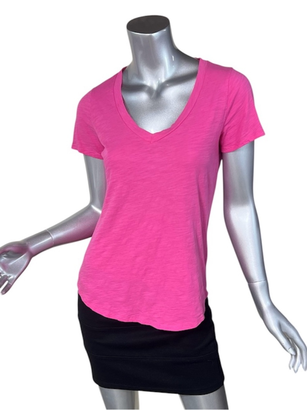 Stylus Women’s Small 100% Cotton V Neck Tee Pink T Shirt